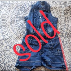 SOLD-Denim shortalls